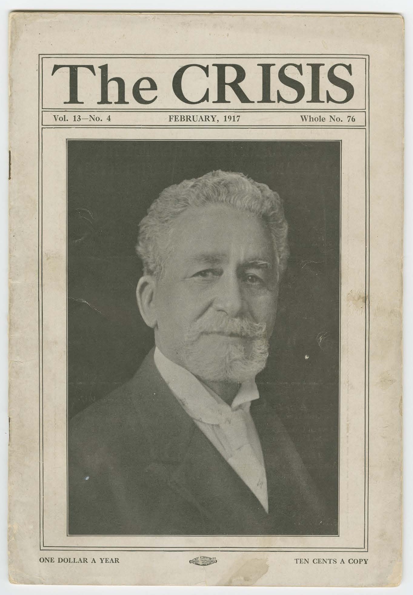 An older Richard Greener on the cover of The Crisis