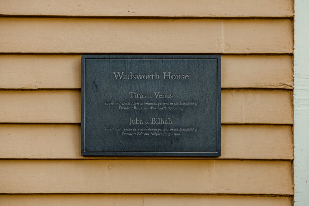 A plaque on Wadsworth House