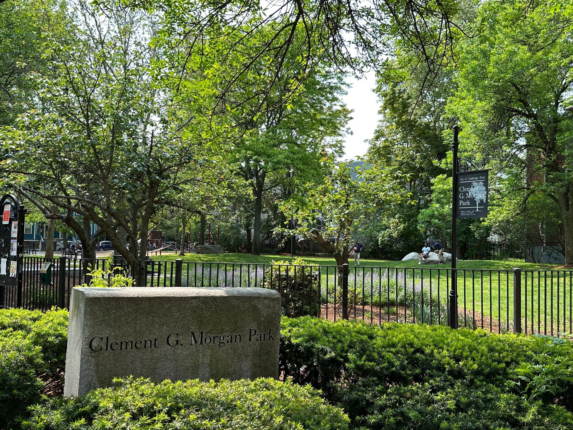 A momument in Clement Morgan park