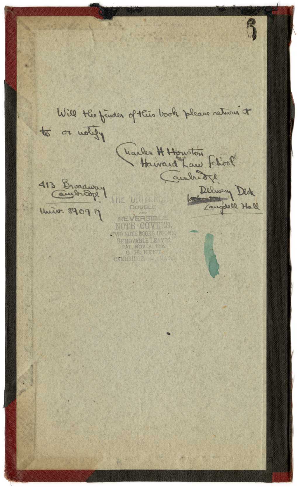 A note written by Charles Hamilton Houston