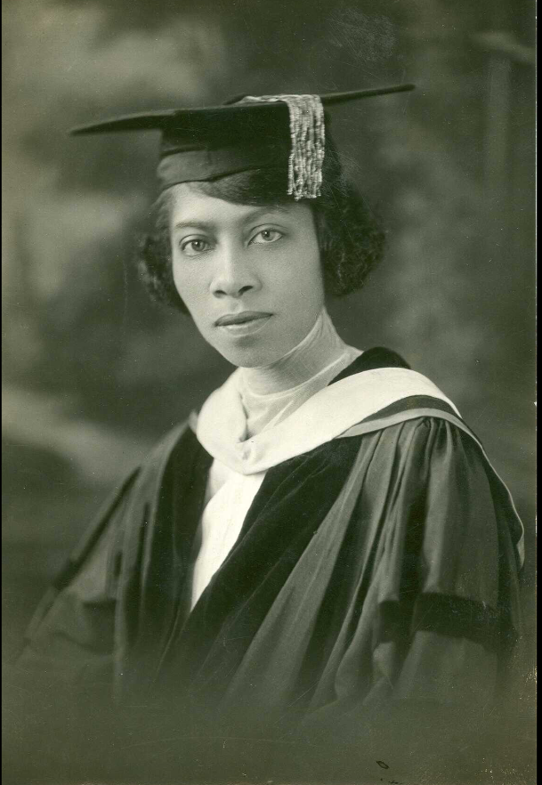 Eva B. Dykes in a graduation cap