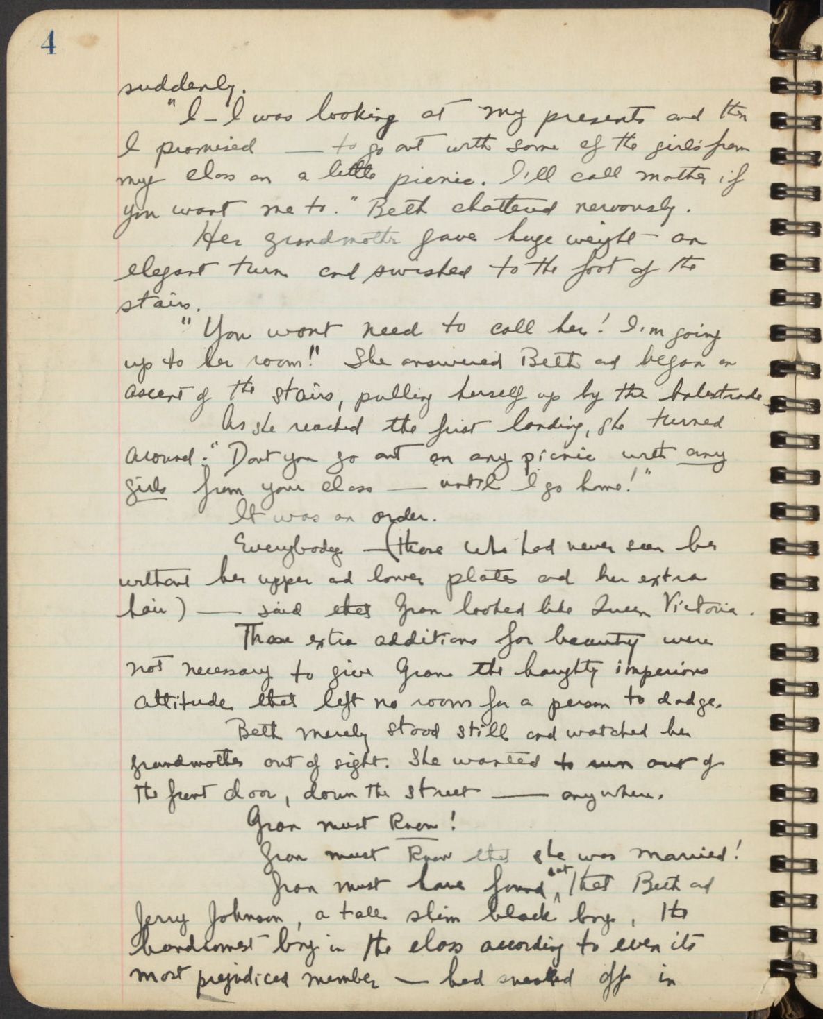 Pages of Bonner's notebook