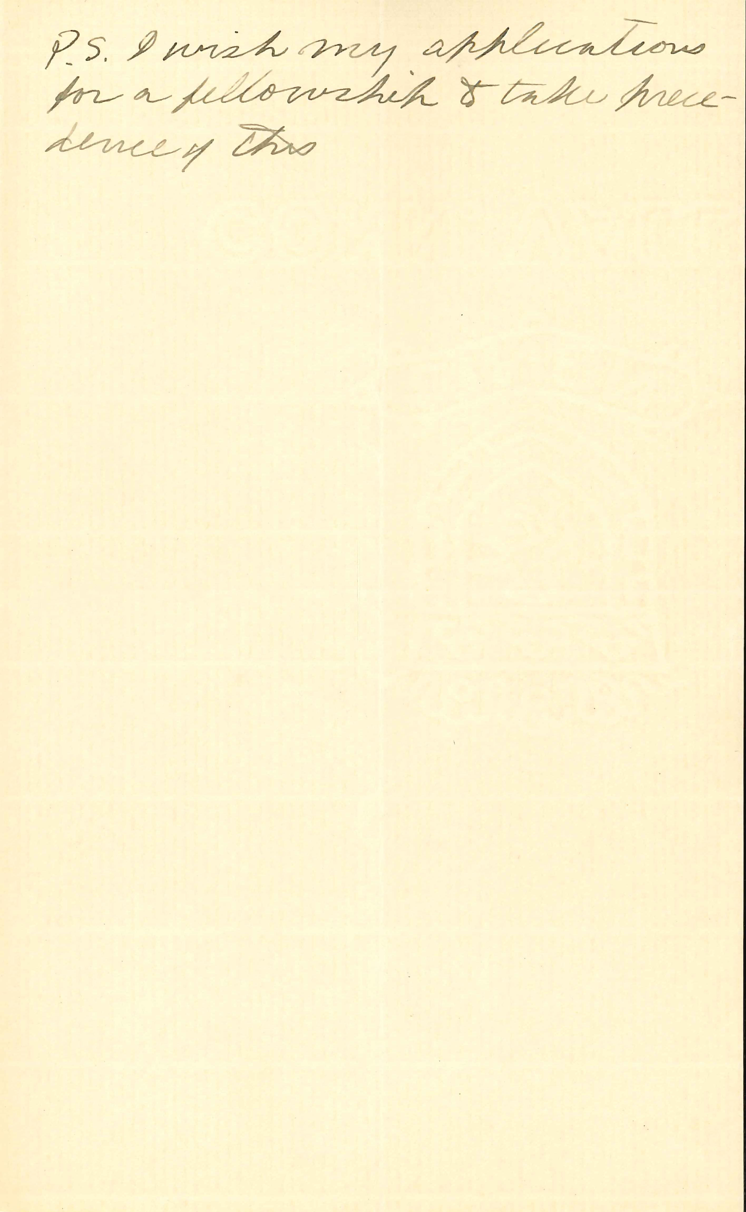 The end of a note written by W.E.B. Du Bois