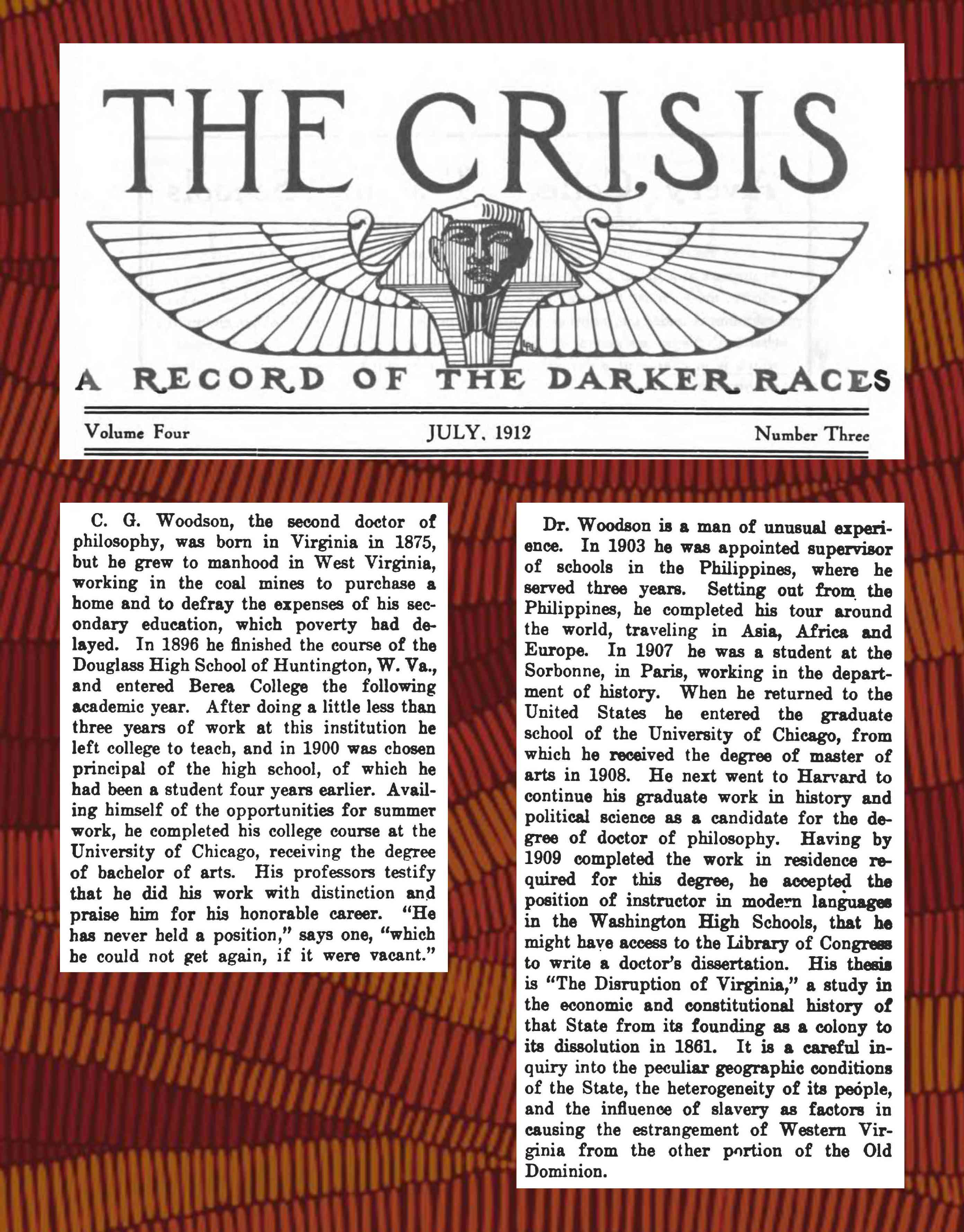 An excerpt from the newspaper The Crisis