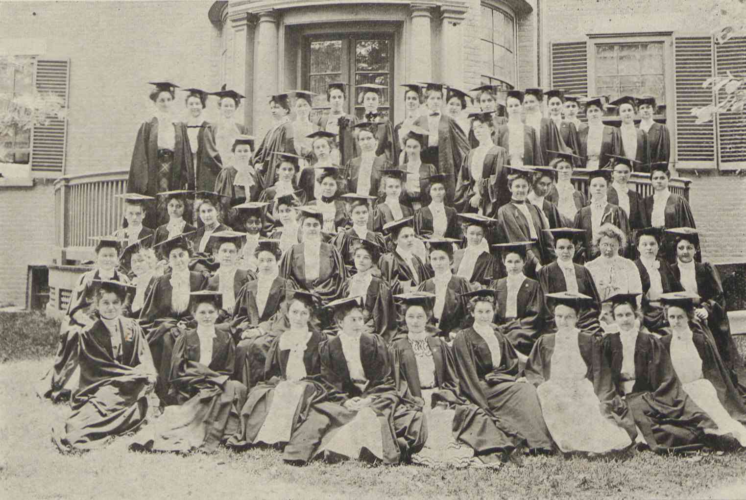 Gertrude H. Baker with her graduating class