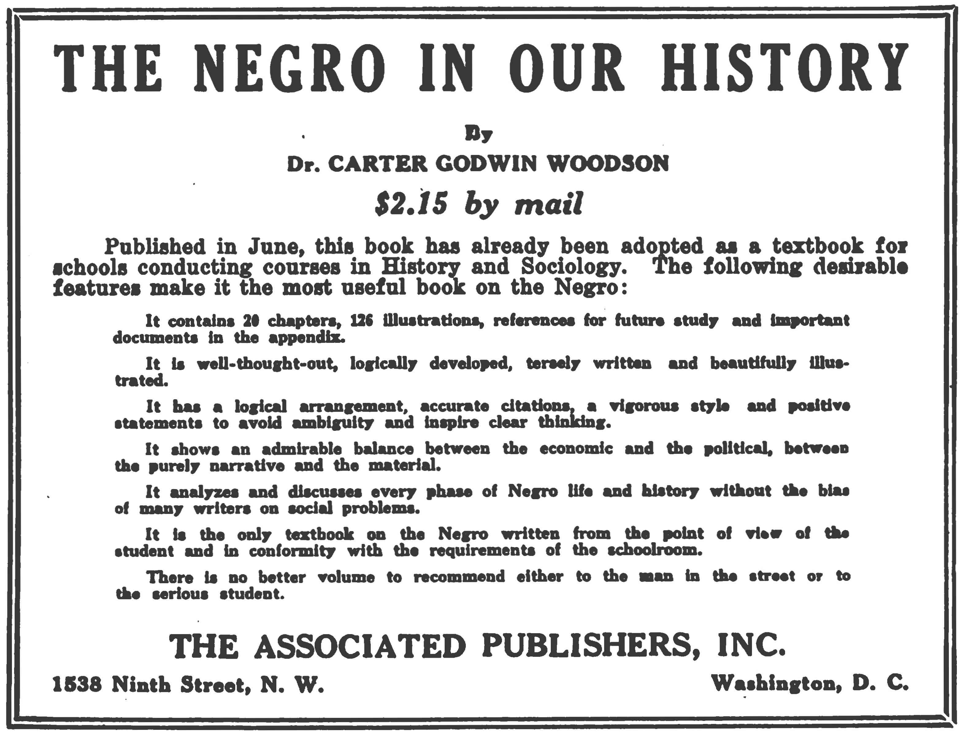 An article written by Carter Woodson