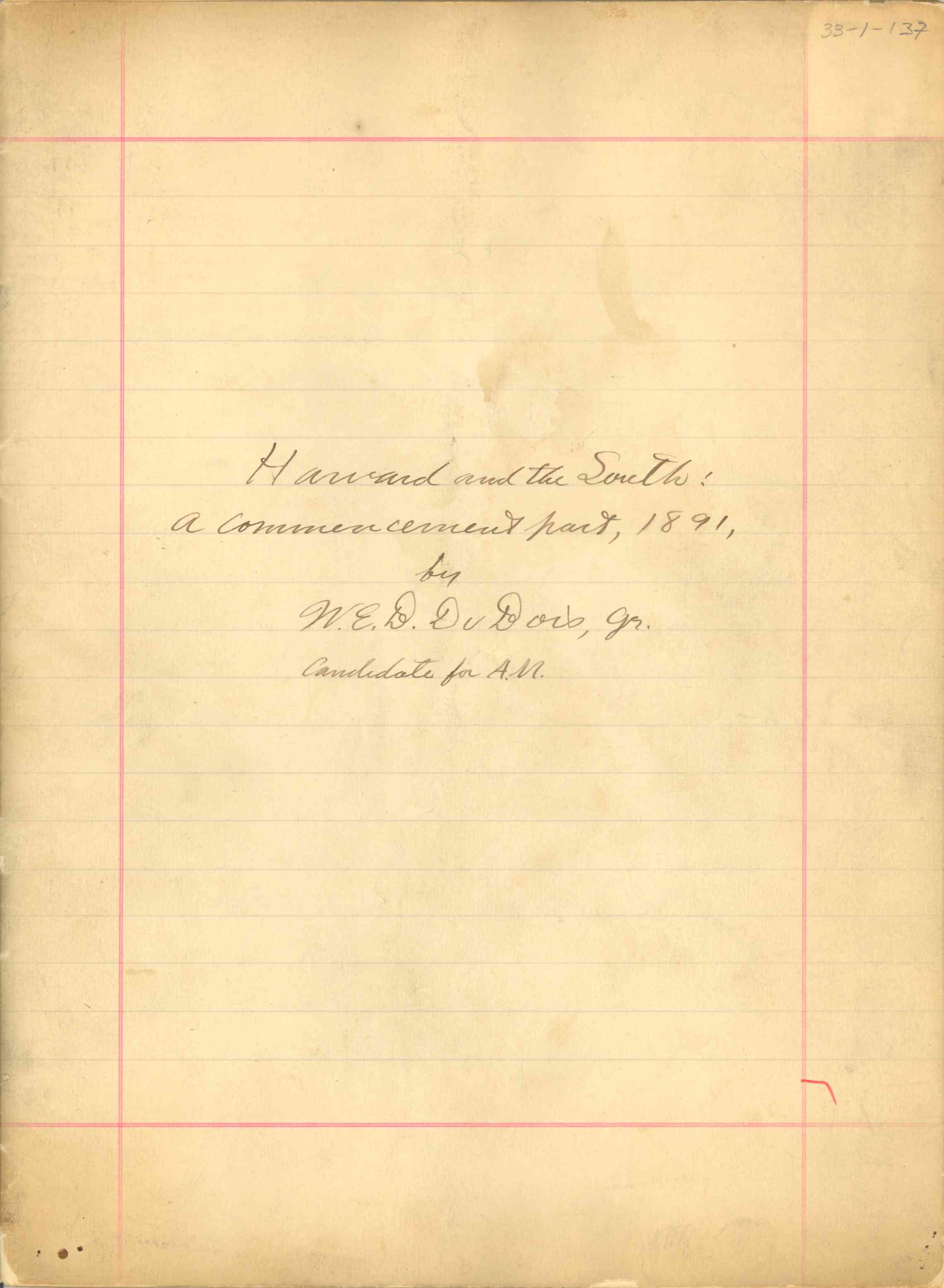 A paper written by W.E.B. Du Bois