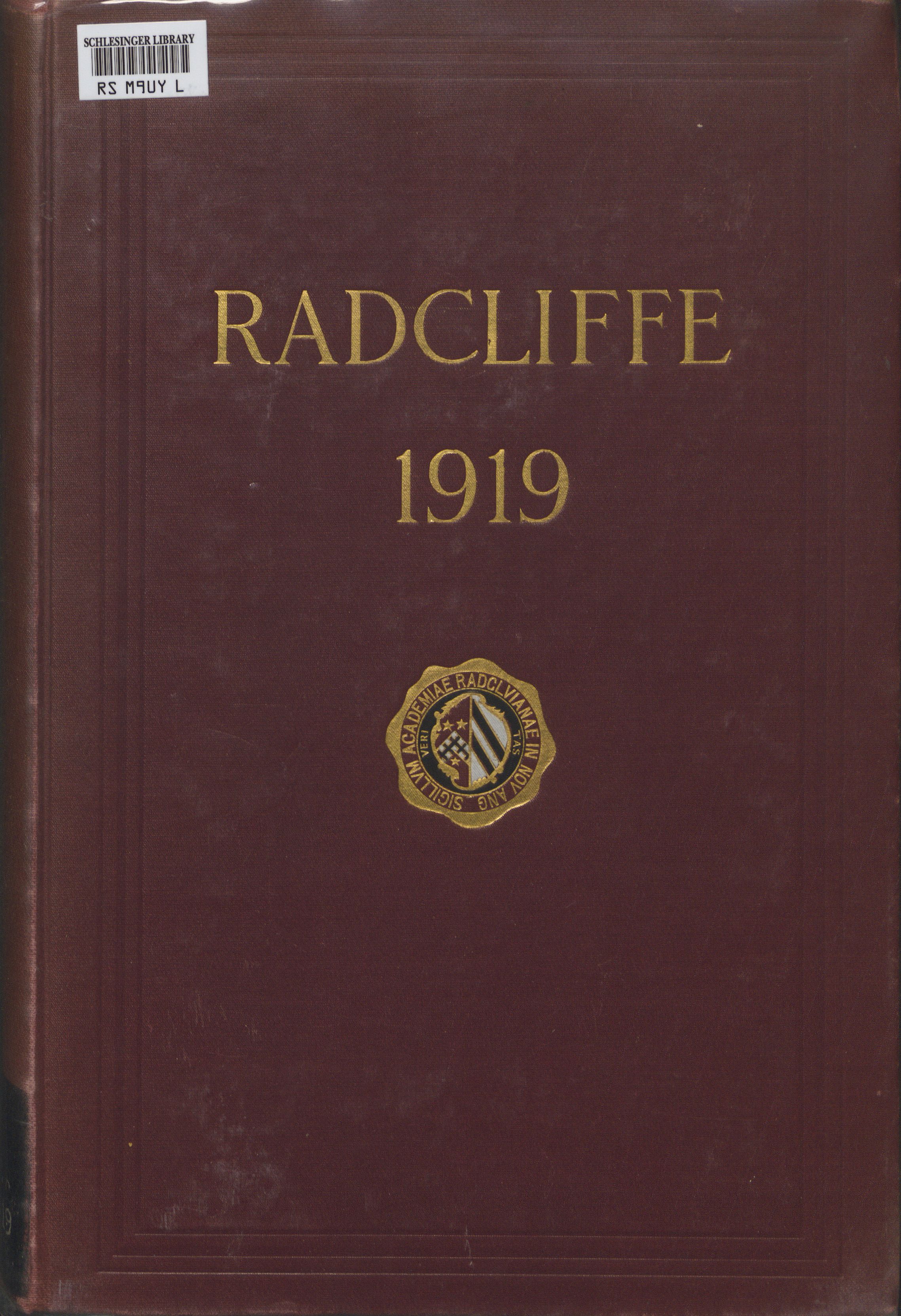 The cover the 1919 Radcliffe yearbook