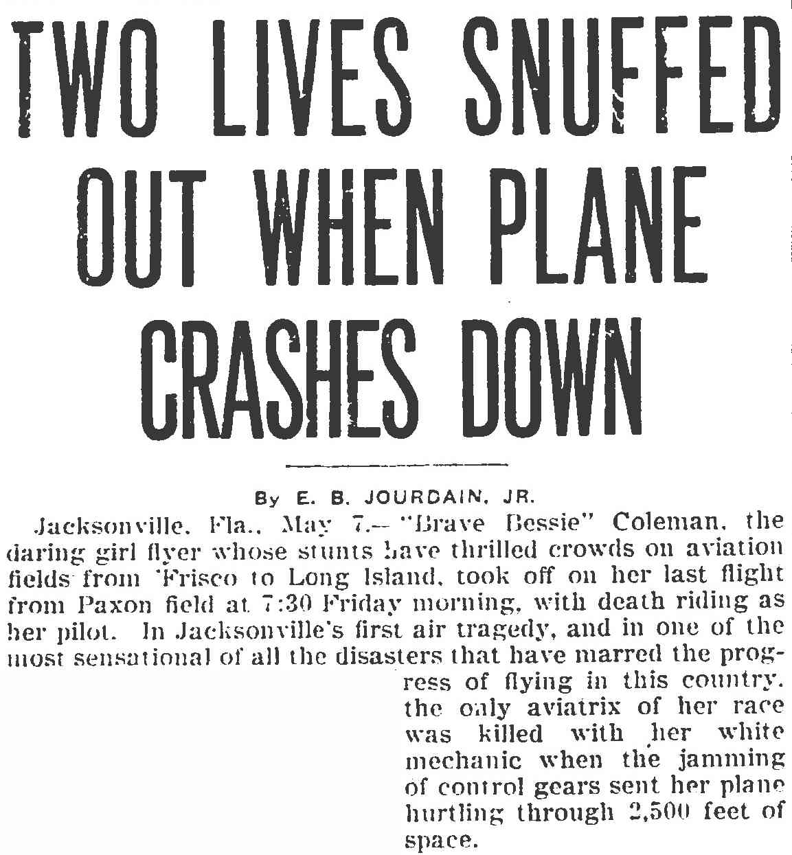An article about a plane crash