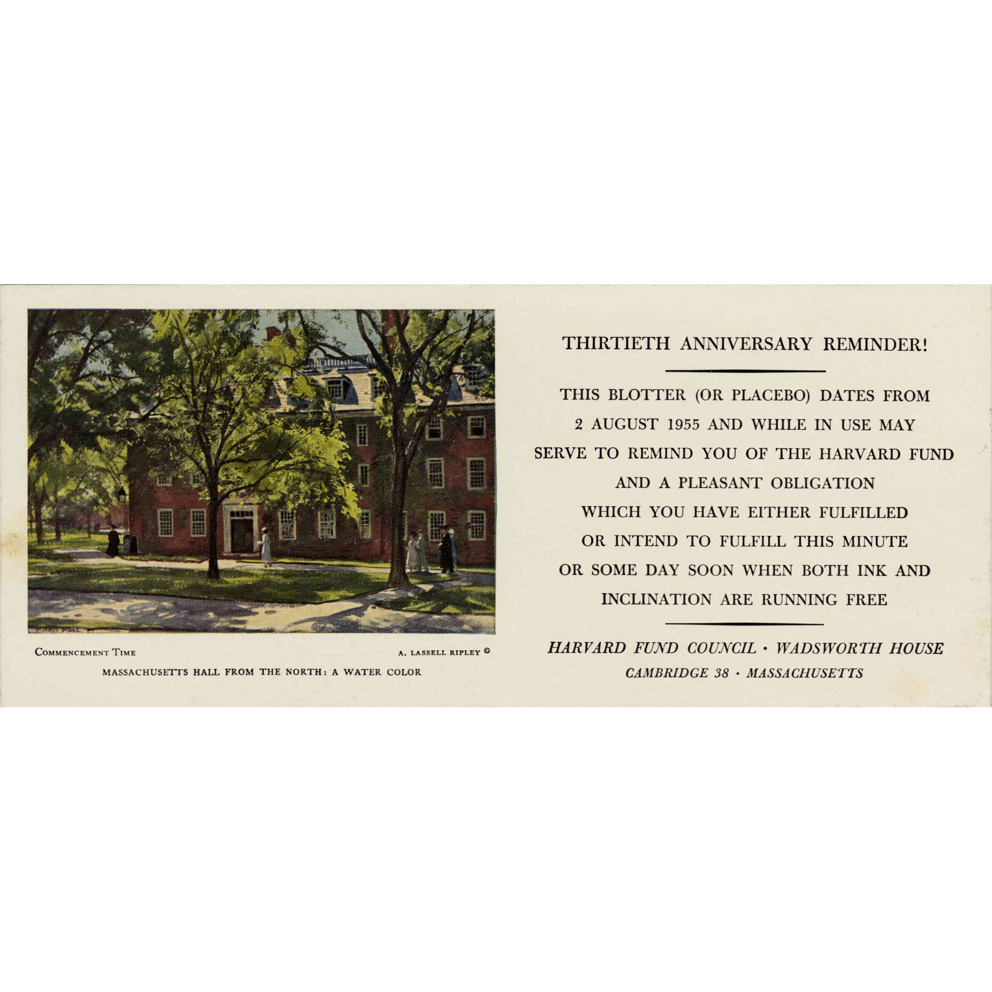 A Harvard reunion invitation