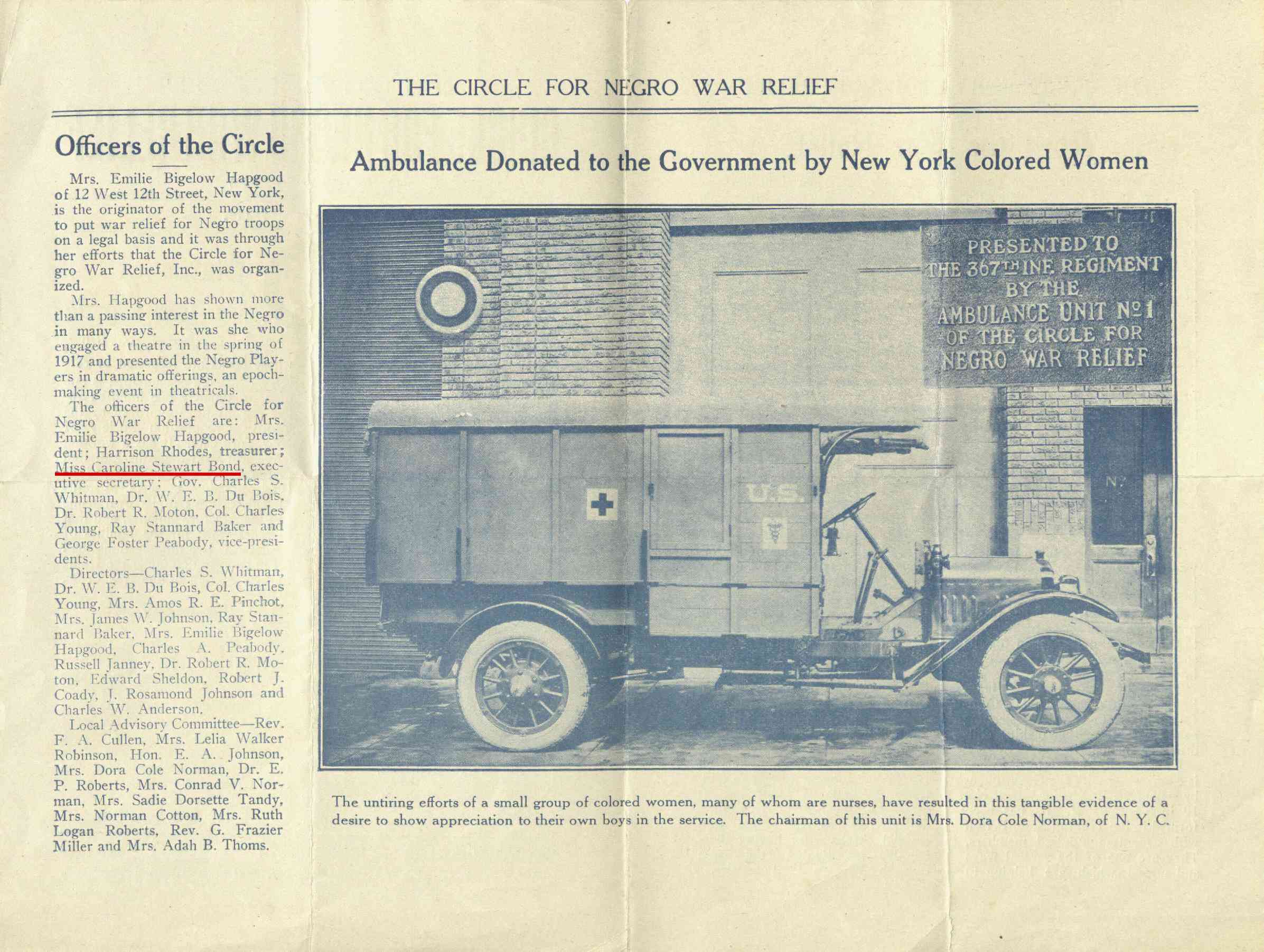 A page from Bulletin of Circle for Negro War Relief