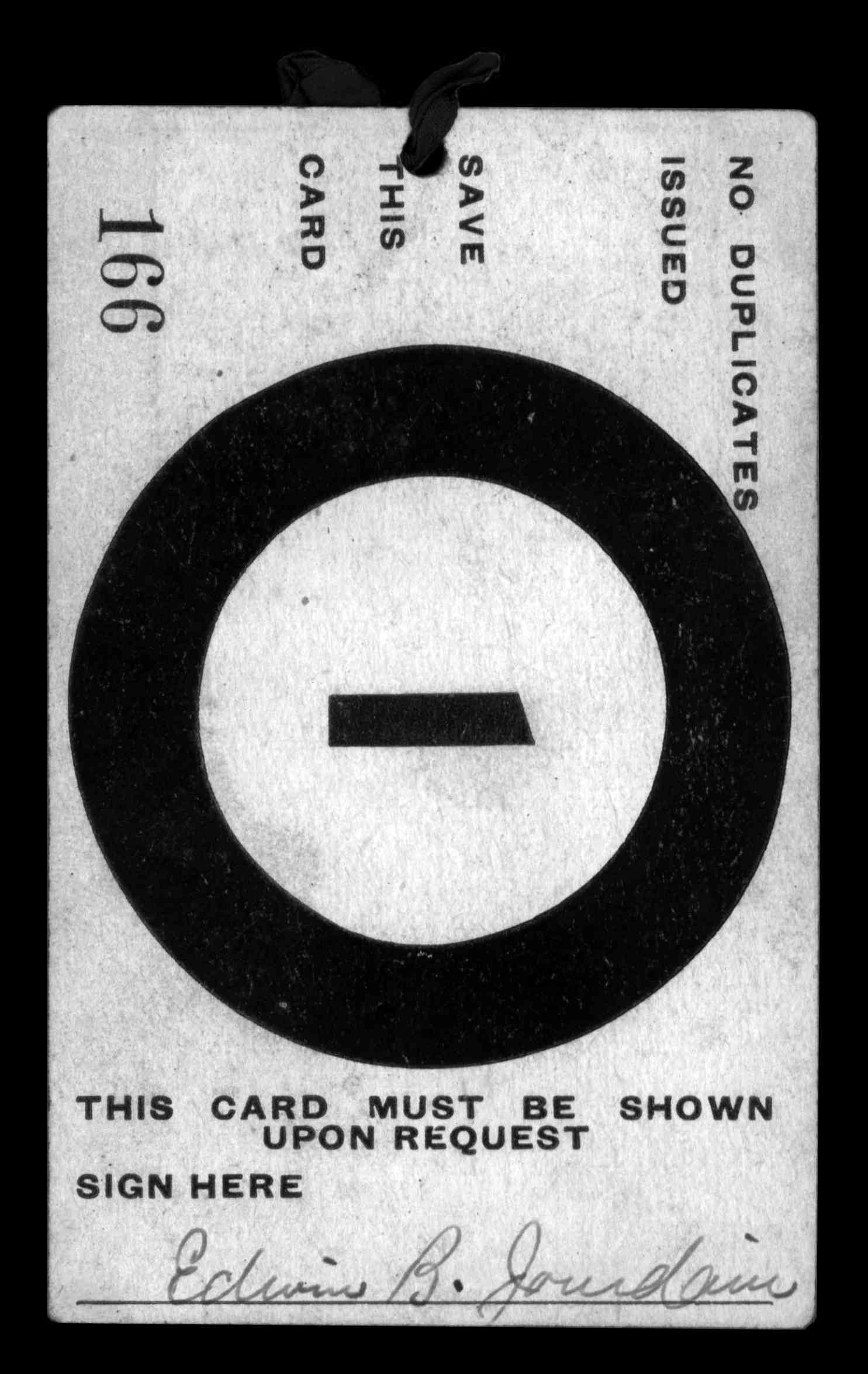 Edwin B. Jourdain Jr.’s Harvard dining hall ticket.
