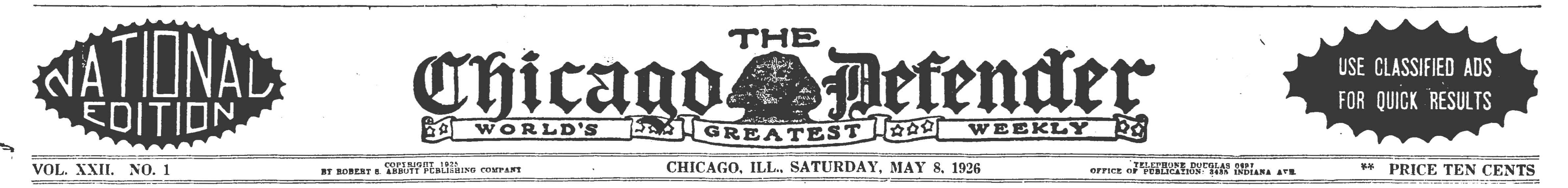 The Chicago Defender Masthead