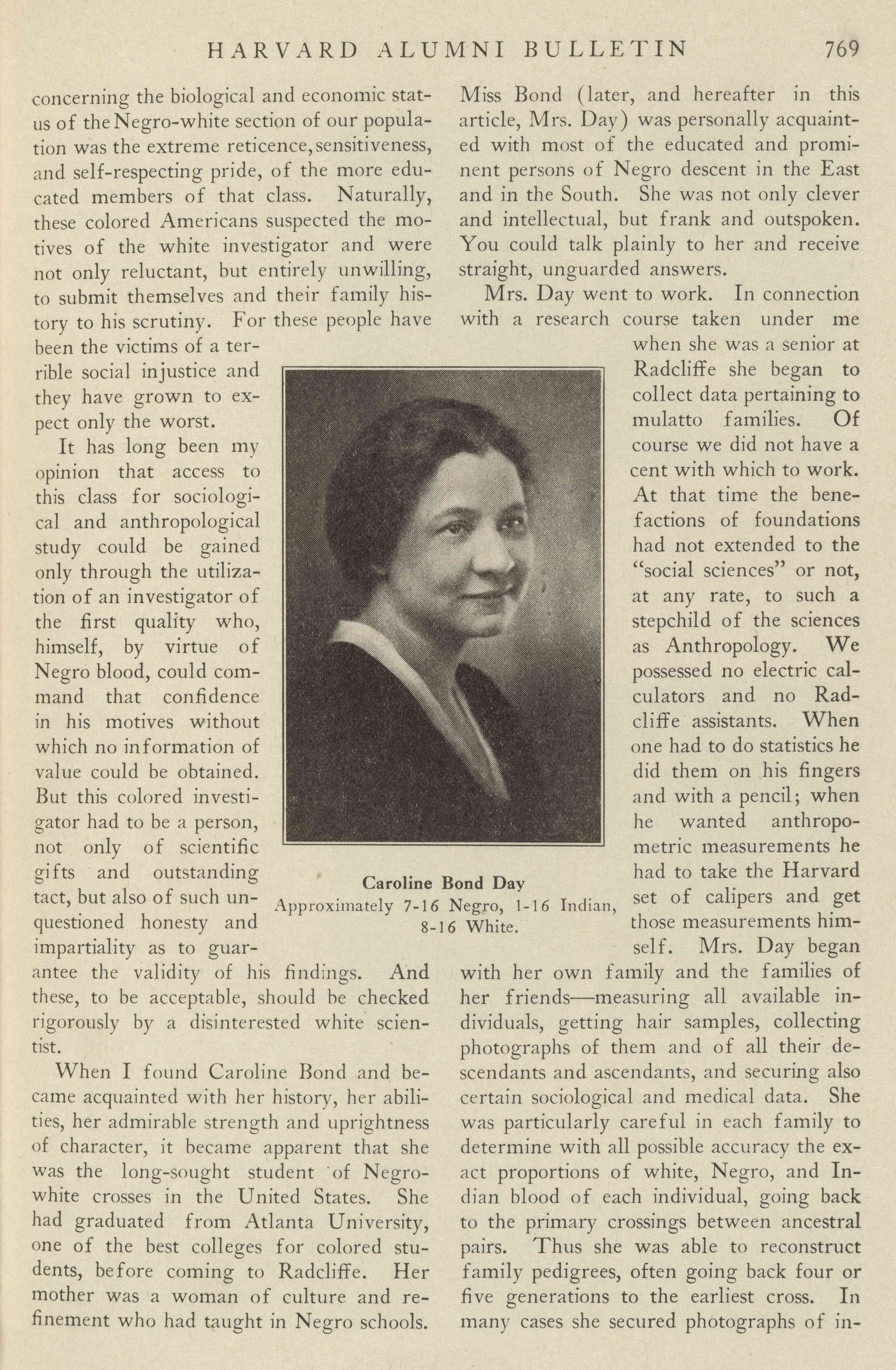 A page of Day's research
