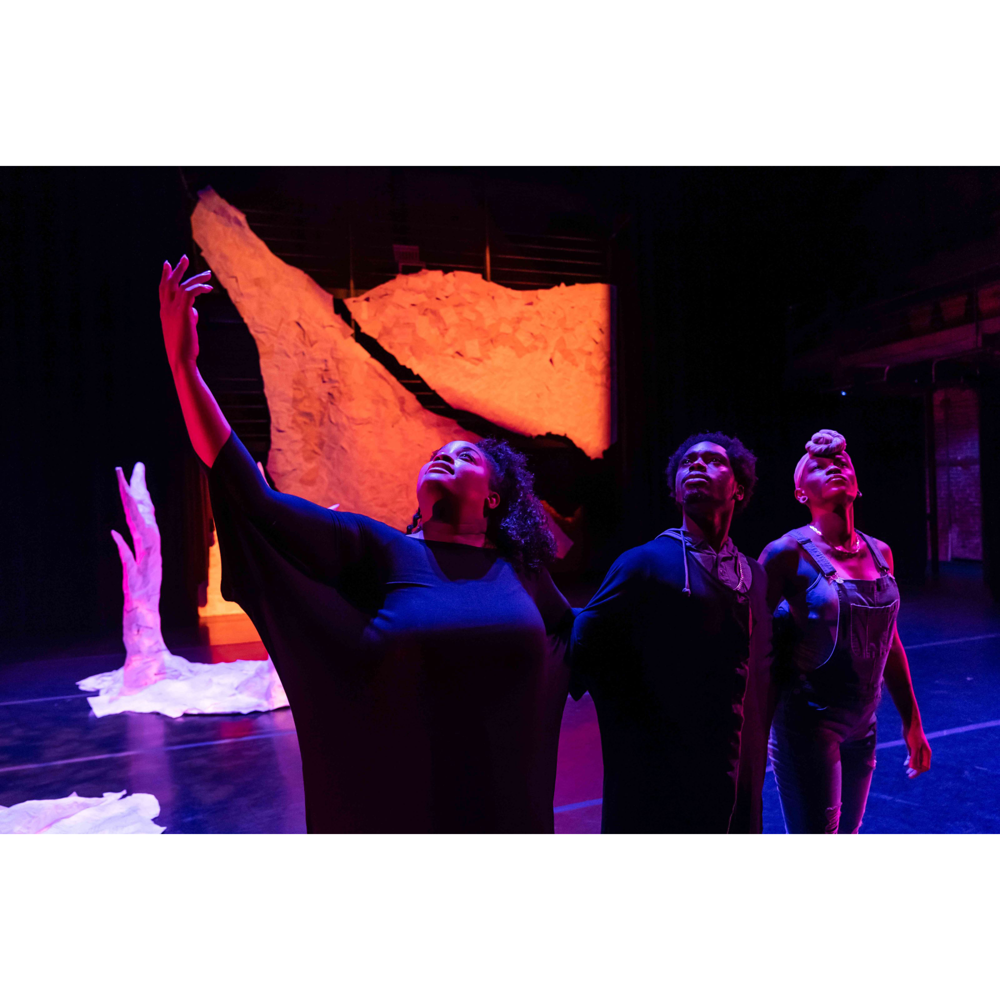 A modern production of Bonner's play “The Purple Flower.”