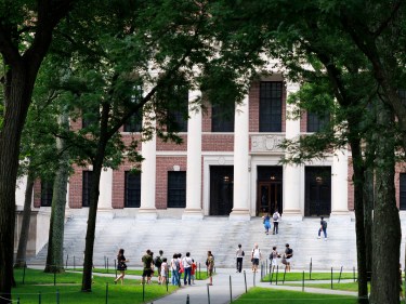 A photo of Widener Library