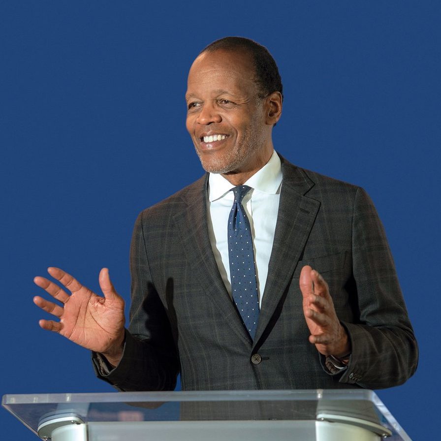 M. Lee Pelton at a podium